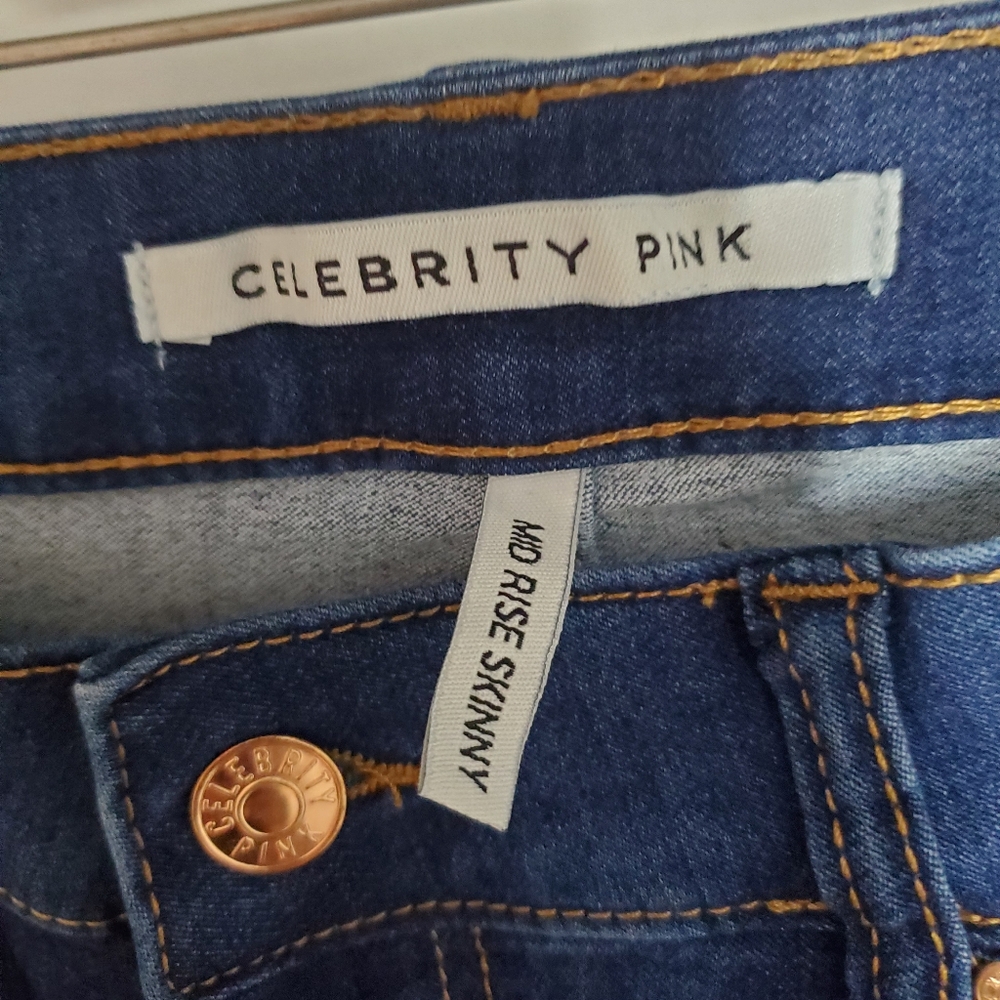 Skinny Jeans size 11 30 waist Celebrity Pink slim denim mid rise cotton spandex - Picture 2 of 5